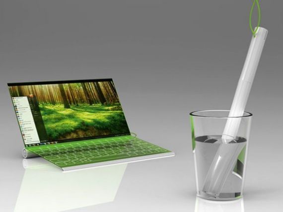 CONCEPT. Laptopul care se incarca din apa, nu de la priza
