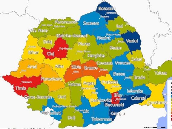 România bogată vs. România săracă. Care sunt județele cu cea mai mică putere de cumpărare și unde sunt polii de dezvoltare